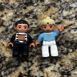 LEGO Duplo Figures Robber Prisoner 92116 and Blonde Woman Town Lot of 2